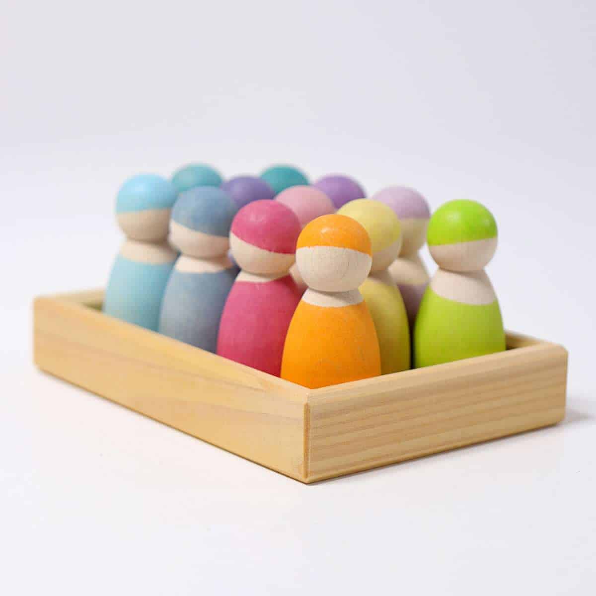 Grimm's Wooden Toys  Set of 12 Rainbow Friends