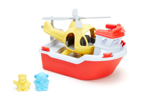 Rescue Boat and Helicopter - Green Toys