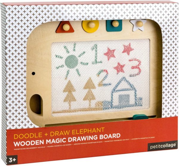 Doodle & Draw Elephant Wooden Magic Board - Petit Collage