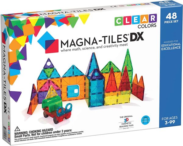Clear Colors DX 48-Piece Deluxe Set - Magna-Tiles