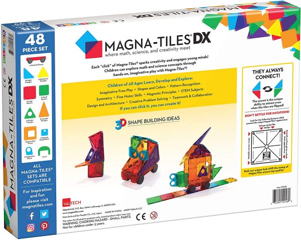 Clear Colors DX 48-Piece Deluxe Set - Magna-Tiles